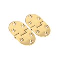 thumbnail image 4 of Set of 2 2-1/2" x 1-1/2" Round Edge Brass Shelf Hinges with Screws and Folding Flap, 4 of 4