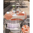 thumbnail image 5 of Orange Abstract Outdoor Tablecloth with Umbrella Hole and Zipper 60" Round Table Cover Geometric Art Impressionist Style Waterproof Tabletop Collection for Patio Garden Picnic Camping, 5 of 6