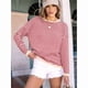 thumbnail image 4 of Suéteres de Mujer de Larga, Cuello Redondo, Rayas de Colores, Suéteres Casuales de Punto Rojo M, 4 of 9