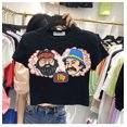 thumbnail image 2 of Camiseta de dibujos animados Mujer Casual Manga corta Cuello redondo Sexy Chaqueta, Negro, XXL Monstrate AP001535-08B, 2 of 7