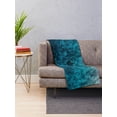 thumbnail image 2 of Black Ice Sherpa Throw Blanket, Teal Frozen Pattern Polyester Fleece, Cozy 2-Layer Bed or Sofa Blanket, 2 of 4