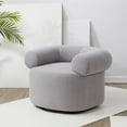thumbnail image 4 of SAFAVIEH Couture Sadie Modern Faux Lamb Wool Solid Swivel Accent Chair, Light Grey, 4 of 14
