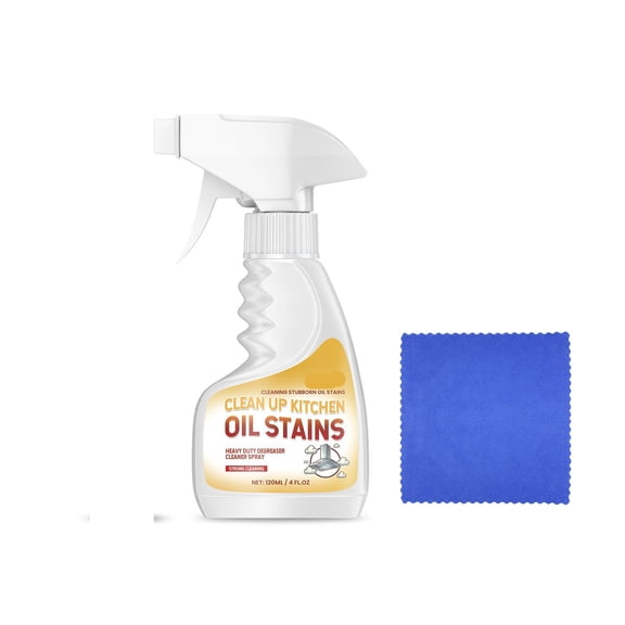 Kitchen Degreaser Cleaning Spray | Heavy Oil Stain Remover | Fast Dissolving | Low Friction Soften Sticky Residue | Multi-Surface | 120ml | Range Hood Stove Grill Cleaner