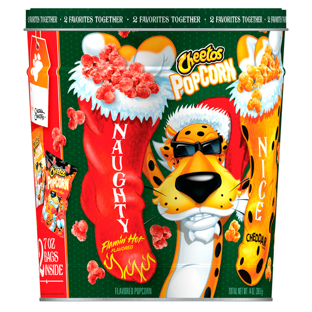 Cheetos Popcorn Tin, Flamin’ Hot and Cheddar, 14 oz