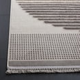 thumbnail image 3 of SAFAVIEH Urban Femie High Low Circle Striped with Fringe Runner Rug, Grey/Light Grey, 2'2" x 8', 3 of 8