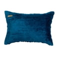 thumbnail image 4 of Teal Blue 12"x22" (30x55 cm) Lumbar Pillow Cover, Velvet Textured & Knotted Oblong Pillow, Solid Color Pattern Modern Style - Teal Waters, 4 of 4