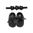 thumbnail image 2 of SAYOO Infant Toddler Girls Flat Princess Bow Shoes with Solid Headband, 2 of 2