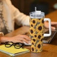 thumbnail image 6 of Pofeuu Artistic Zebra Print Sunflower Print 40oz Ice Bully With Handle And Straw Stainless Steel Vacuum Insulated Cup And 2 In 1 Straw Lid, 6 of 8