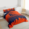 thumbnail image 3 of jejeloiu Football Sport City Twin Comforter Sets,Gradient Orange Deepblue Ombre Bedding Set For Rugby Lovers Reversible 2-Piece, 3 of 8