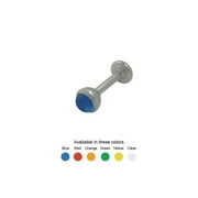 Labret Monroe Surgical Steel with UV Acrylic Design Bead - 6 Colors Available