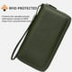 thumbnail image 2 of Cartera Bveyzi de piel con bloqueo RFID para mujer, color verde oliva, 2 of 5
