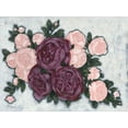 thumbnail image 2 of Holllihocks Art 18x15 Black Ornate Wood Framed with Double Matting Museum Art Print Titled - English Roses, 2 of 4