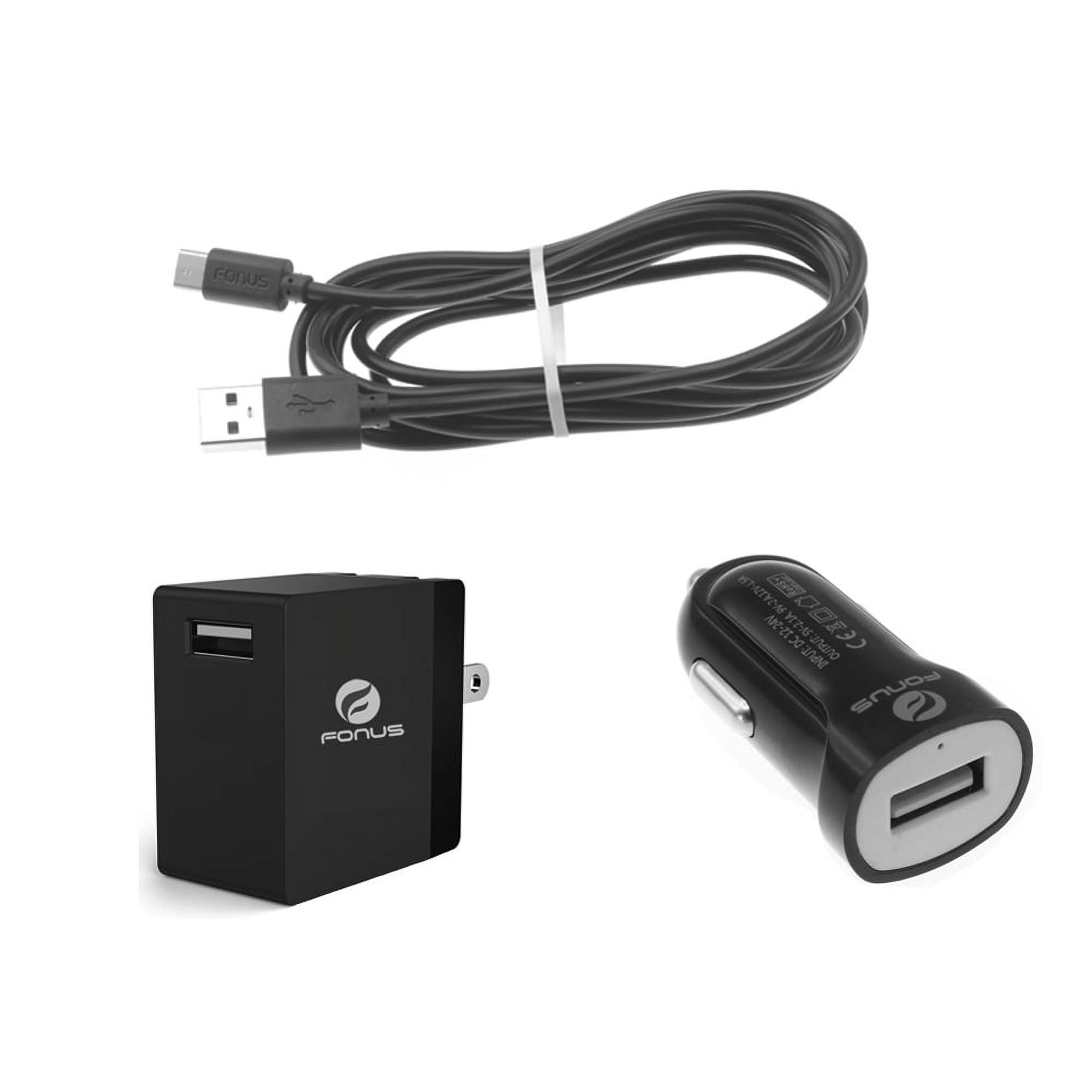 USB Cable Fast Home Car Charger for Samsung Galaxy S24 FE - Type-C 6ft Long Travel Power Adapter for Galaxy S24 FE