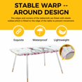 thumbnail image 4 of Spring Table Cloths for 8 Foot Rectangle Tables, Bicycles Botanical Leaves Rose Colorful Stripes Patio Waterproof Elastic Fitted Tablecloths, Washable Rectangular Table Cover for Camping, 4 of 8