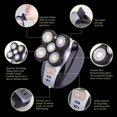 thumbnail image 3 of Kit de afeitado y cuidado eléctrico 5 en 1 para hombres: barba de cinco cabezas, maquinilla de afeitar para una apariencia calva perfecta, inalámbrica y recargable, 3 of 7