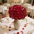thumbnail image 7 of Roses Artificial Flowers, Fake Velvet Silk Roses in Bulk for Home Decor Indoor, Fake Roses Realistic Flowers with Stems for Wedding Centerpiece Party Decor (24, Purplish Red), 7 of 7