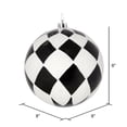 thumbnail image 2 of Vickerman N180817 8 in. Black Ball with White Diamond Glitter Ornament, 2 of 2