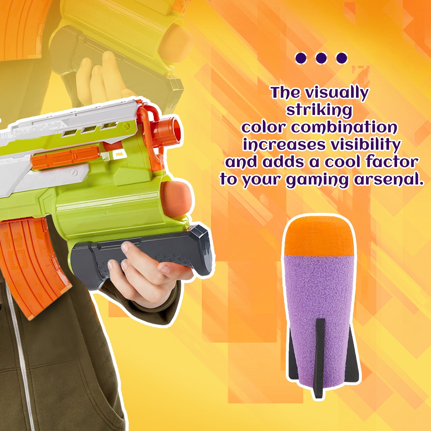 BOROLA 10 Pcs Missile Filled Foam Rocket Launcher, Compatible For Nerf N-Strike Elite series(purple)