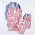 thumbnail image 2 of REDHOTYPE Nouveau Ensemble de Pyjama Confortable 100 % Coton pour Femmes 2 Pcs Manches Longues Pyjama Dessin Animé Ensemble de Maison, 2 of 5