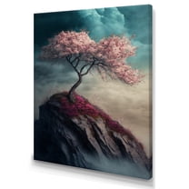 Designart Mountain Top Cherry Blossom IV Canvas Wall Art