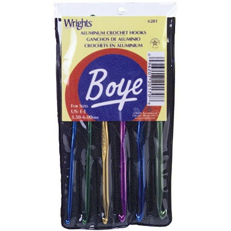 Boye Aluminum Crochet Hook Set, Sizes E,F,G,H,I & J
