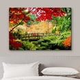 thumbnail image 3 of wall26 Canvas Print Wall Art Asian Style Bridge in Autumn Fall Forest Nature Wilderness Photography Modern Art Rustic Scenic Colorful Multicolor for Living Room, Bedroom, Office - 32"x48", 3 of 7