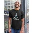 thumbnail image 2 of Eiffel Tower Medium Front Graphic And "Le Paris" Text Underneath Men T-Shirt, Male Large, 2 of 4