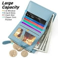 thumbnail image 2 of MINKUROW Women's Wallet,Faux Leather,Baby Blue,Water Resistant,5 Card Slots,1 Cash Slot,1 ID Window,1 Zipper Coin Pocket,4.53.71.2 Inch Blue, 2 of 6