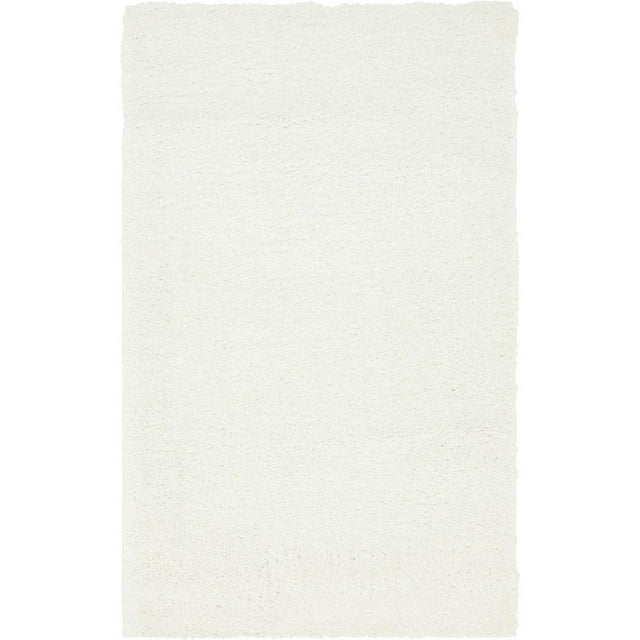 Unique Loom Solo Collection Solid Plush Kids Area Rug, 8' x 10', Snow White