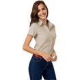 thumbnail image 4 of ORUYROP Chemise Boutonnée Basique Simple à Manches Longues/courtes pour Femmes, Chemisier/robe Officiel pour Dames, 4 of 7