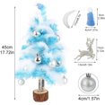 thumbnail image 2 of Mini Christmas Tree with Led Lights, Tabletop Christmas Tree with Balls& Elk, Fairy Feather Artificial Xmas Tree - Blue, 2 of 6