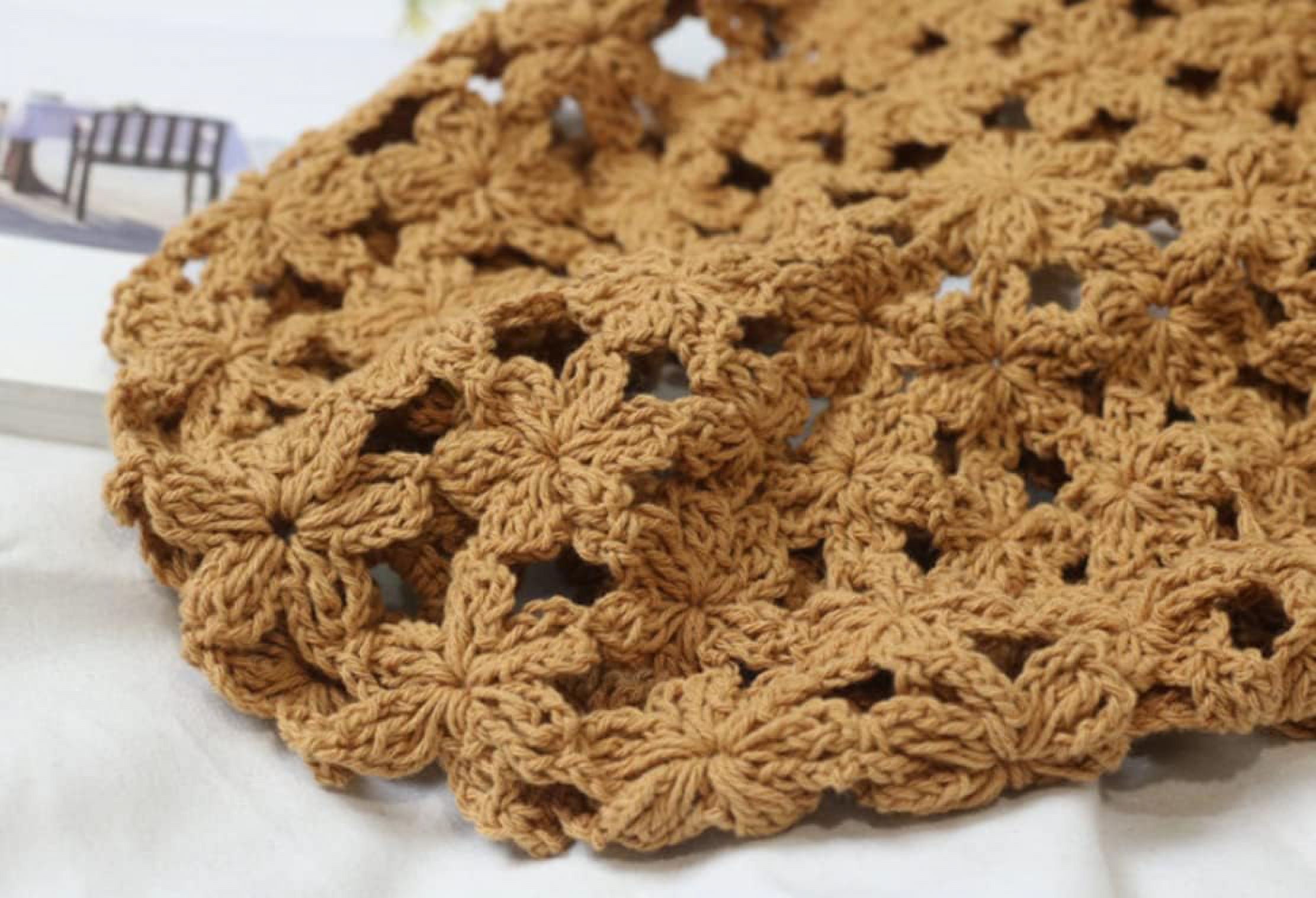 LinYooLi Hand Hook Hollowed-Out Petal-Shaped Beret, Hair Cap