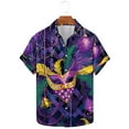 thumbnail image 2 of Aloohaidyvio Mens Mardi Gras Clothing Funny Hawaiian Shirts for Men Party Shirts Tropical Vacation Shirts Mardi Gras Shirts, 2 of 5
