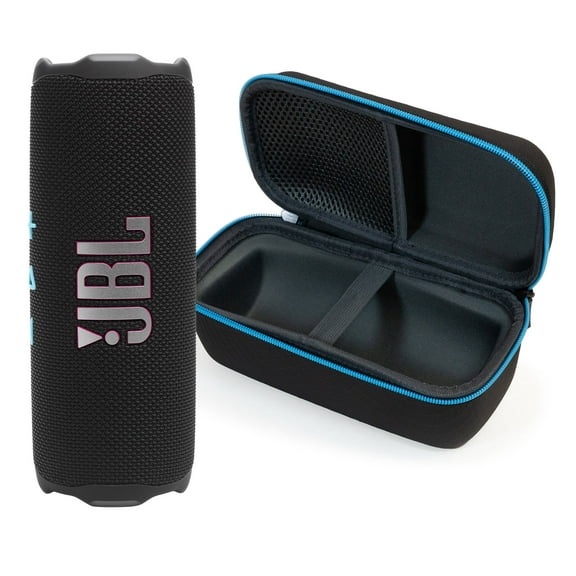 JBL FLIP 7 Bluetooth Speaker & divvi! Premium Hard Case Bundle - Black/Orange