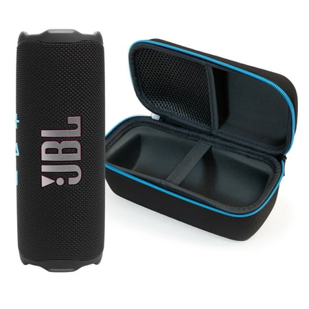 JBL FLIP 7 Bluetooth Speaker & divvi! Premium Hard Case Bundle - Black/Orange
