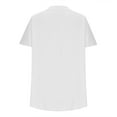 thumbnail image 3 of Bamboo Cotton Tunic Blouses for Women Summer Short Sleeve Tee Blouse Button-Up Henley Neck T-Shirt Flower Graphics Cute Tunics Tops Lounge Dressy Shirts Going Out Holiday Outfits, 3 of 4