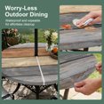 thumbnail image 5 of Round Outdoor Tablecloth with Umbrella Hole and Zipper, Farmhouse Haze Blue Brown Tablecloth with Elastic Waterproof, Vintage Wooden Striped Patio Table Covers for 36" - 44" Picnic Pool Tables, 5 of 9