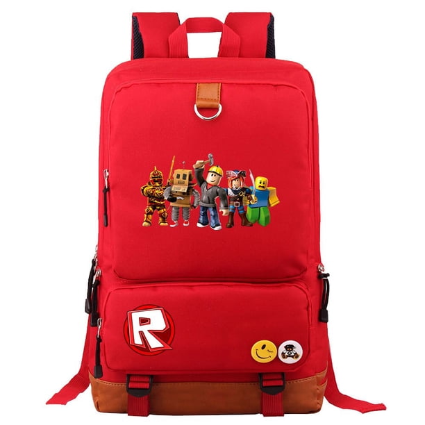 Roblox mochila con estampado bidimensional para estudiantes de escuela primaria y secundaria, mochila para hombres y mujeres