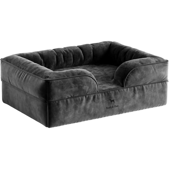 NOAH & PAW Large Dog Bed, 35x25x11 Inch, Orthopedic Dog Beds, Eggshell Memory Foam Infused with Cooling Gel, Waterproof, Machine Washable, Includes Inner Cover (Velvet Collection)