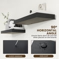 thumbnail image 5 of Deep Floating Shelves | 36 Inch Black Set Of 2 12 Rustic Wood For Wall 36" W X 12" D Living Room Bathroom Laundry Kitchen, 5 of 7