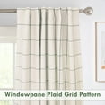 thumbnail image 6 of DriftAway 2 Panels 100% Blackout Windowpane Plaid Linen Curtains Double Layer Drapes for Bedroom 90 Inches Long Farmhouse Thermal Insulated 3.25 Inch Rod Pocket Back Tab for Living Room Loden Green, 6 of 8