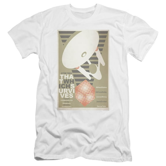 Star Trek Tos Episode 72 Premium Canvas Adult Slim Fit 30/1 T-Shirt White