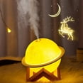 thumbnail image 1 of Humidificador de lámpara de luna JAMW Luz nocturna de luna con impresión 3D Carga USB 3 colores Sencillez, 1 of 5