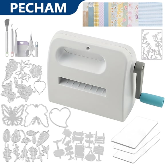 Pecham Manual Die Cutting & Embossing Machine, Portable Cut Machines, 3 inch Opening Scrapbooking Machine Full Kit Included, for Arts & Crafts, Scrapbooking, Card Making and Crafting