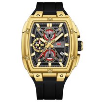 MINI FOCUS Quartz Watch Men's Chronograph Silicone Luxury Waterproof Sports Luminous Watch