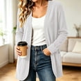 thumbnail image 2 of Vivianyo HD Women's Corduroy Open Front Cardigan with Pockets, Long Sleeve Curved Hem Sweater Jacket, Fall Outerwear for Office Layering and Weekend Plans, Size S-XL, 2 of 8