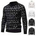 thumbnail image 1 of LOVZFMLL Sweaters for Men, Solid Color Acrylic Crew Neck Ribbed Pullover, Casual Everyday Stretchy, Warm Winter Tops, Fall Clothes, 1 of 8