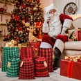 thumbnail image 4 of Large Fabric Christmas Holiday Gift Bags 20x16 16x12inch, 6pcs Cotton Gift Wrapping Sacks Cloth Pouches for Xmas Presents Party Favor, 4 of 7