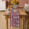 thumbnail image 2 of 4th of July Floral Table Runner 72 Inches, Blue Red Poppy Patriotic Rustic Bed Runner Dresser Scarves Tabletop for Indoor Outdoor Parties/Ceremony/Banquet, 18" x 72", 2 of 9