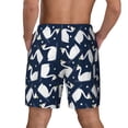 thumbnail image 4 of Uemuo Swan Pattern Mens Swim Trunks Quick Dry Board Shorts with Mesh Lining, Stretch Beach Shorts Quick Dry No-Chafing Board Shorts-Medium, 4 of 9
